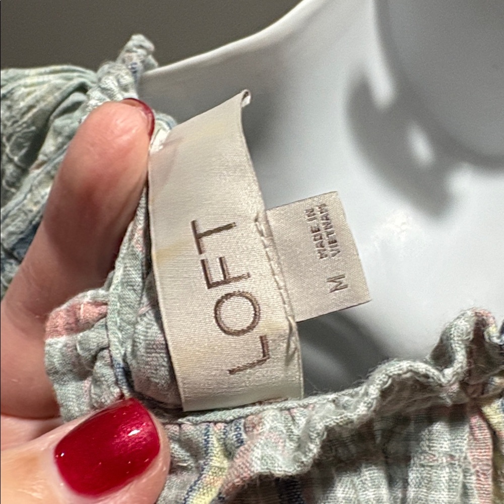 Loft Multicolor Patterned Blouse - image 6